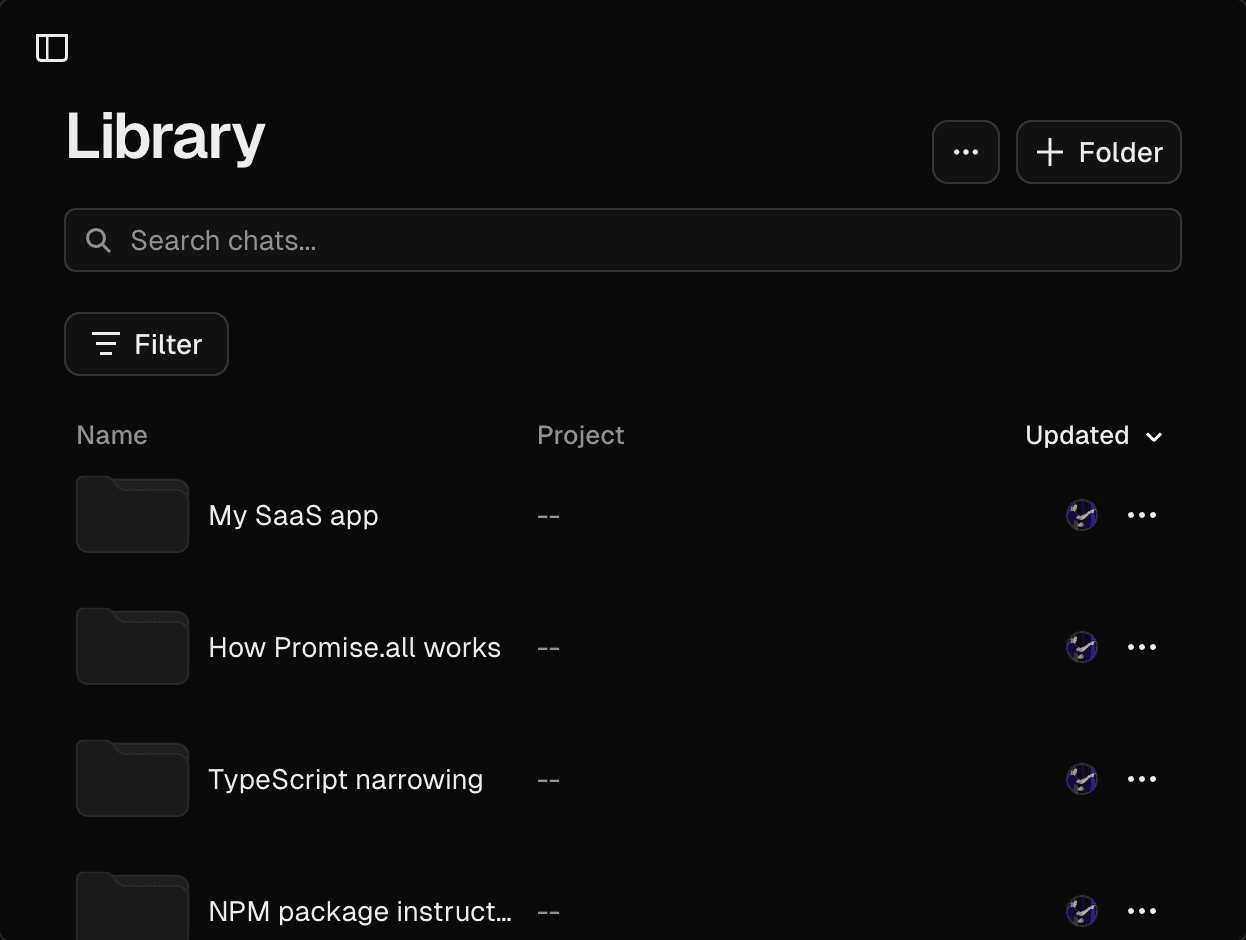 Library with chats